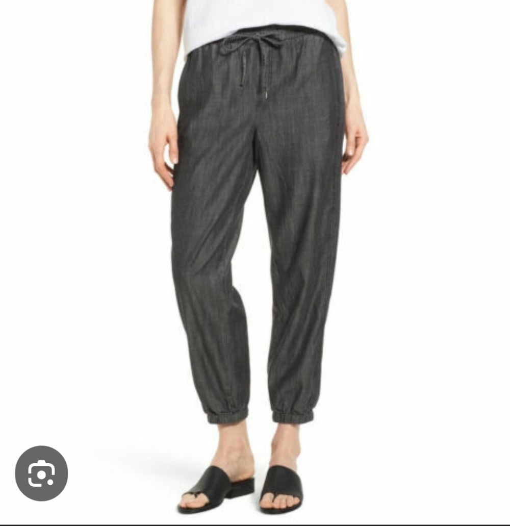 Eileen Fisher Pull On Pant Relaxed Drawstring Waist Casual Size Large
